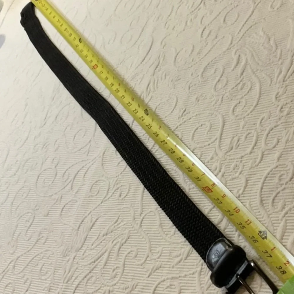 Original Penguin Black Woven Rope Belt with Metal Buckle Small